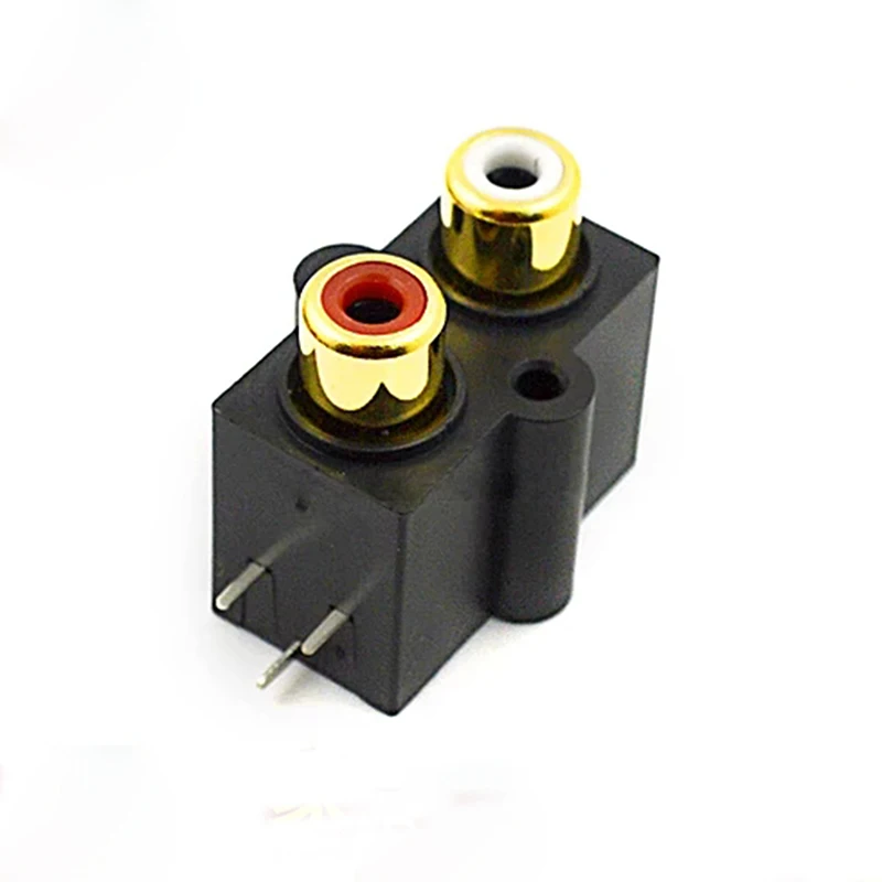 

10pcs Gold Plated AV Plug 2 Holes 3 Feet Audio Video Lotus RCA-222 Sealed Socket AV Connector Network Switch