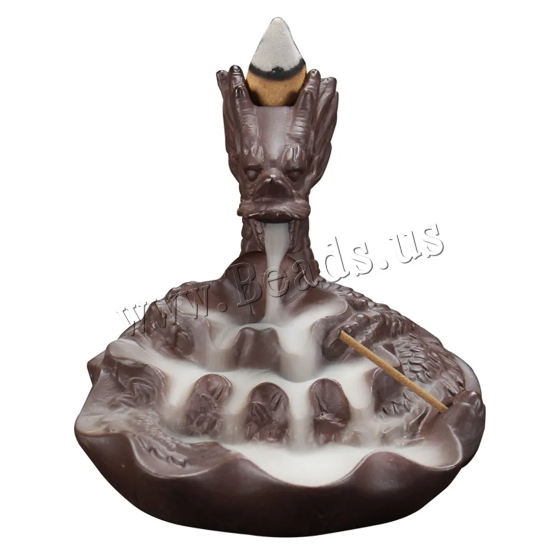 Creative Dragon Ceramic Backflow Incense Burner Smoke Waterfall Incense Aromatherapy Furnace Holder Use In Home Office Teahouse