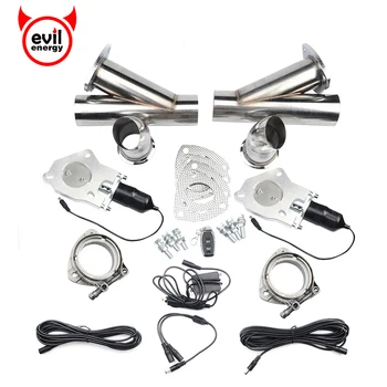 

evil energy 3.0 Inch Electric Stainless Exhaust Cutout Catback Downpipe Cut Out Muffler Escape With One Remote Control 2 Kits