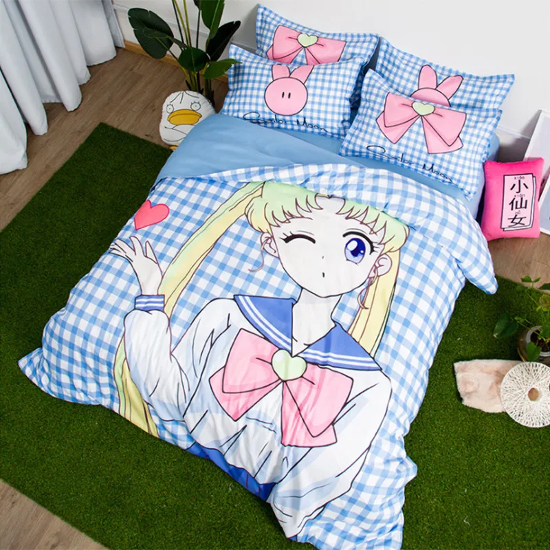 

LLANCL Cartoon Japan Anime Sexy Girls Printed Quilt/Duvet/Comforter cover Adult Bedroom 3pcs Polyester Fiber Christmas Gift