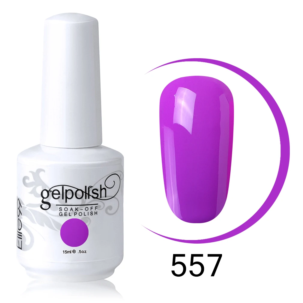 Elite99 15 мл фиолетовый цвет серии гель лак для ногтей замочить от УФ гель покрытые лаком ногти геллак Полупостоянный Гибридный Гель-лак для нейл-арта - Цвет: 557