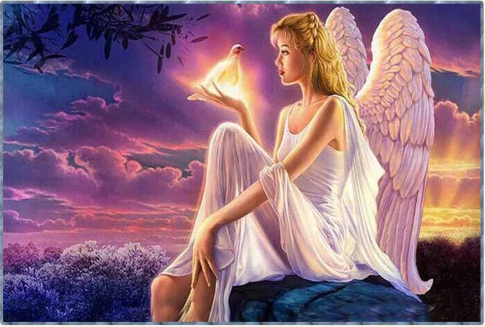 5d diy diamond painting full square angel wall art mosaic pictures