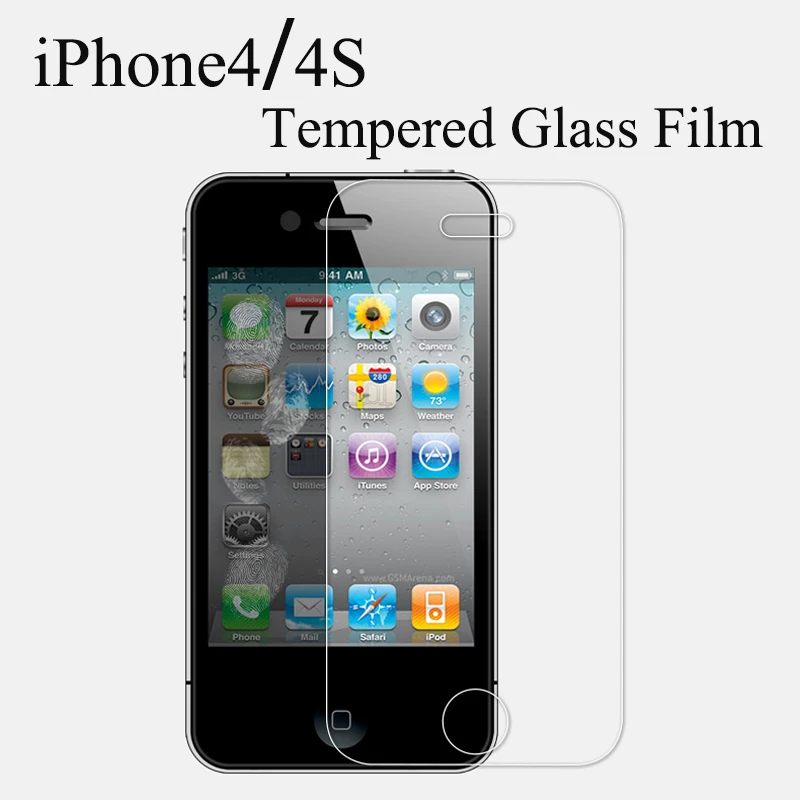 protective glass on the iPhone 4S tempered glass screen protector under