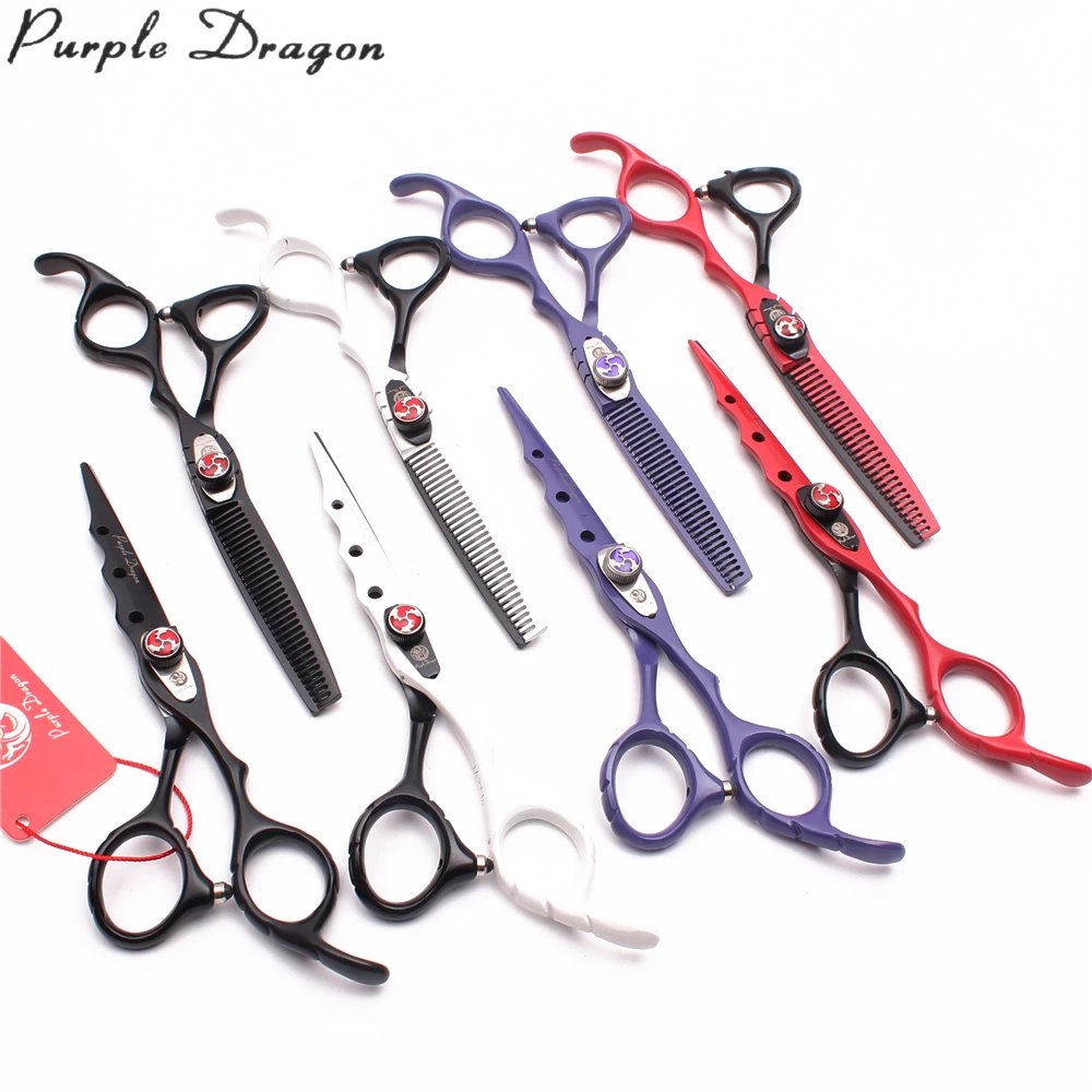 1Pair 6" JP Stainless Purple Dragon Dogs Scissors Straight Scissors Thinning Shears Pet Scissors