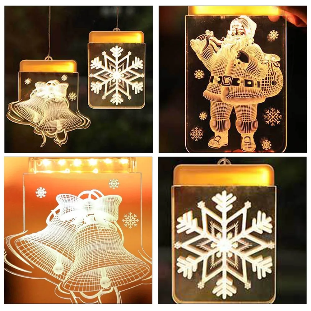 

Christmas decoration Festival Room decoration supplies Modeling lamp 3d night light Snow Santa Tree Pattern Party Suppliers