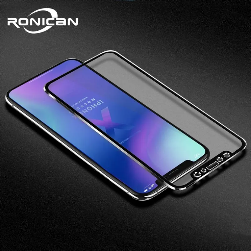 

RONICAN 6D Curved edge Tempered Glass For iPhone X Screen Protector On The For Apple iPhone 5 5s SE 6 6s 7 8 Plus XS Glass Case