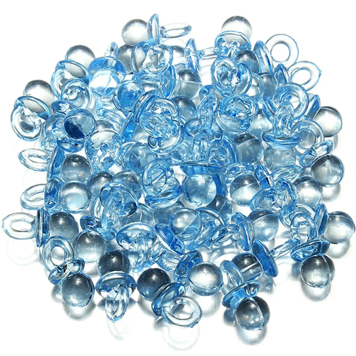 

TEXU 50pcs Mini pacifiers Acrylic Charms Baby Pacifiers Shower Favors Party Game Decorations pacifier