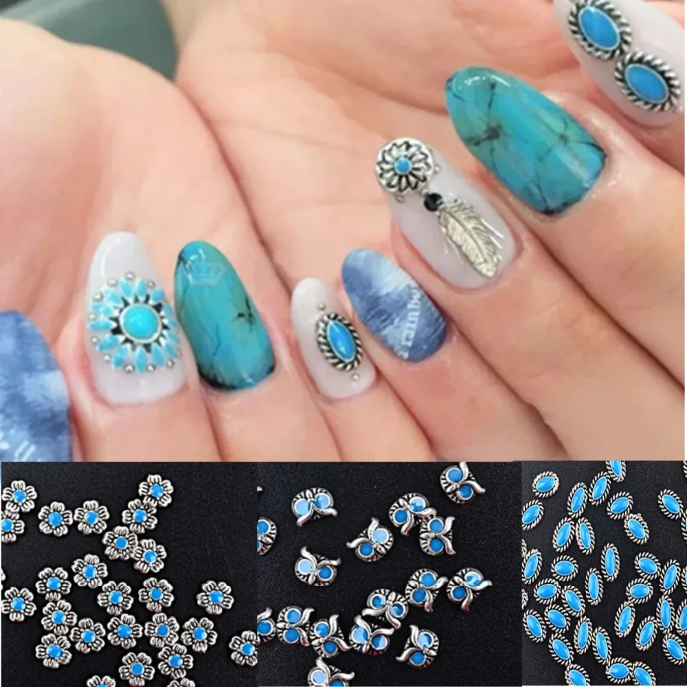 10Pcs/lot Nail Decorations Glitter Alloy Rhinestones DIY Nail Art Studs