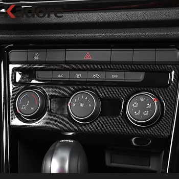 

For Volkswagen T-Roc TROC 2017 2018 2019 Carbon Fiber Air Conditioning Adjustment Switch Vent Cover Trim Interior Accessories