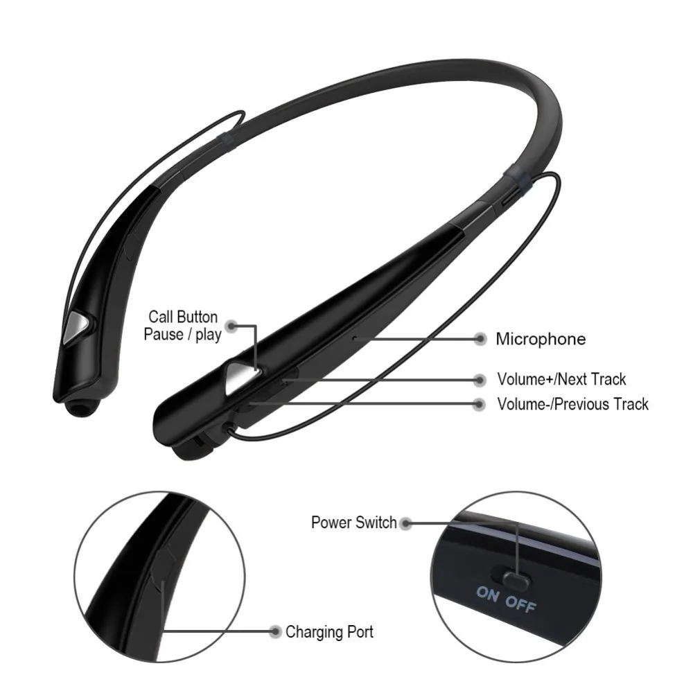Bluenin Wireless Headphones Bluetooth 4.1 Headset Sweatproof Workout Earphone for huawei p smart Neckband Sport Earbuds with Mic