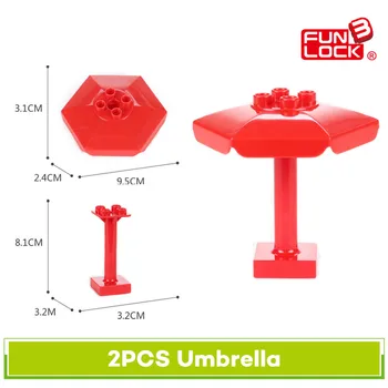 

Funlock Duplo Building Blocks Toys Umbrella Creative Assembly Accessories Parts for Kids Children