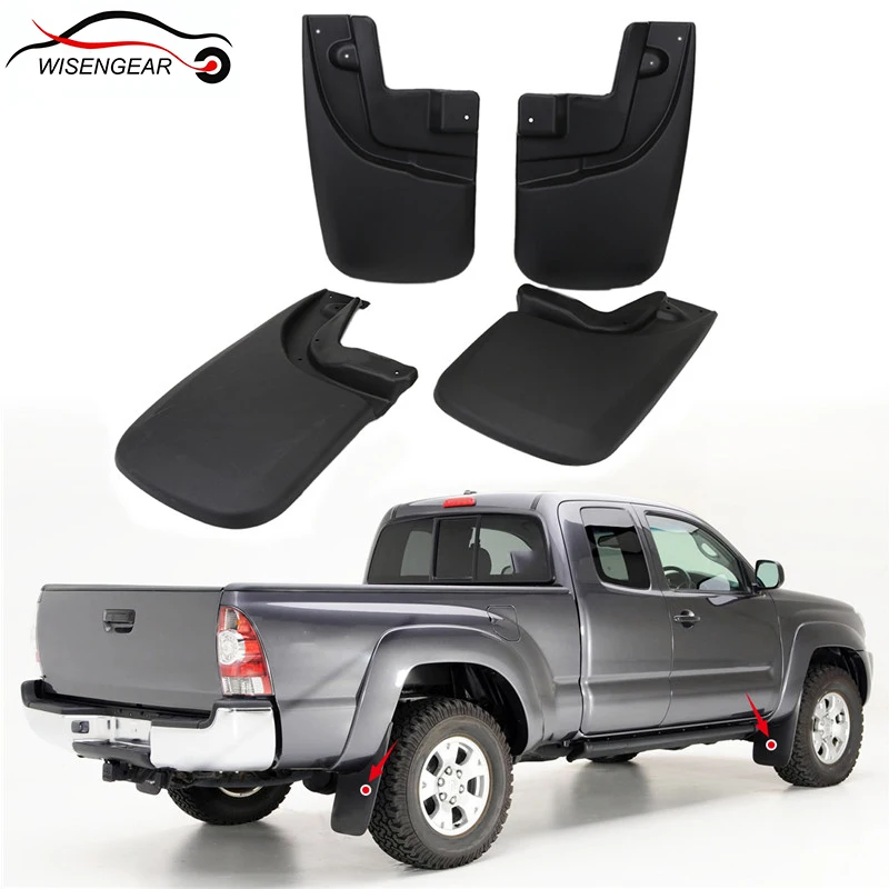 fits Tacoma Mud Flaps 2005-2015 Mud Guards Splash Guards Molded 2 Piece Front