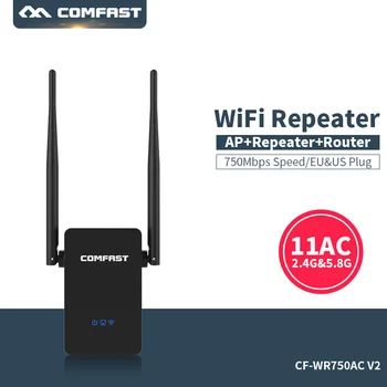 

Comfast Dual Band Wifi Extender 750 Mbps Wifi Repeater Roteador 802.11AC Wireless Router 2.4G+5 GHz Wi-Fi Amplifier