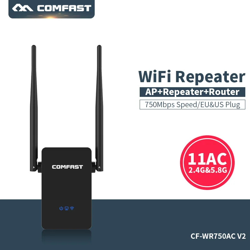 Двухдиапазонный Wi Fi удлинитель Comfast 750 Мбит/с ретранслятор Roteador 802.11AC беспроводной