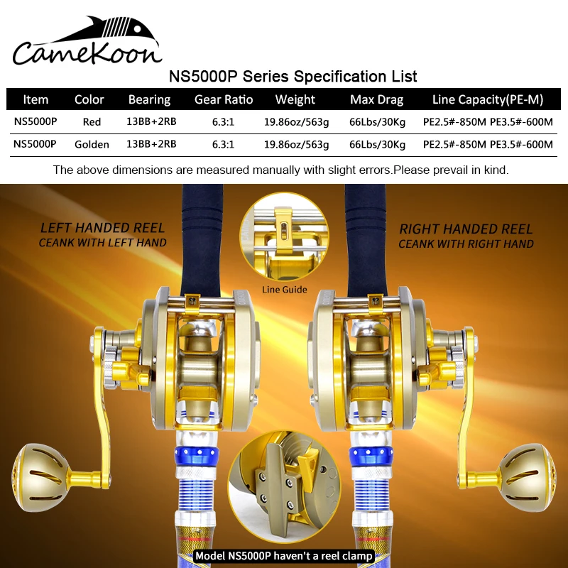 CAMEKOON все алюминиевые рыболовные катушки соленой воды 13+ 2 подшипника 6,3: 1 высокое передаточное отношение большой игровой рычаг откатная спиннинговая катушка