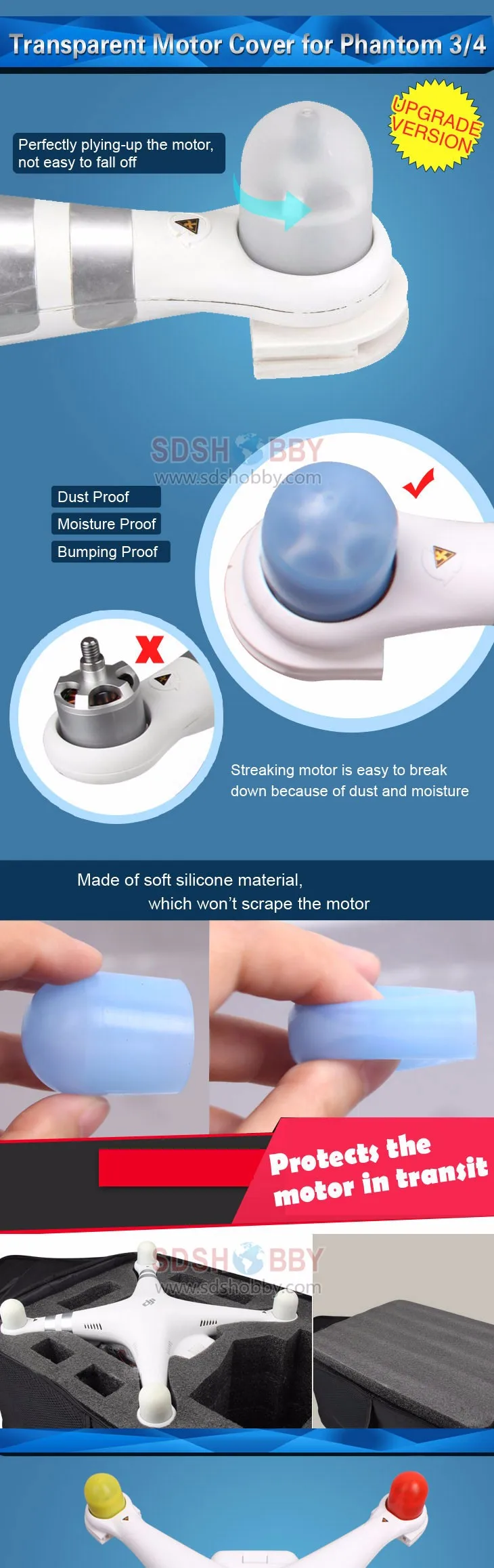 4pcs Dust Proof Motor Protector Cap Cover Guard Shell For DJI Phantom 3/4/PRO+ 22/23 Series Motor