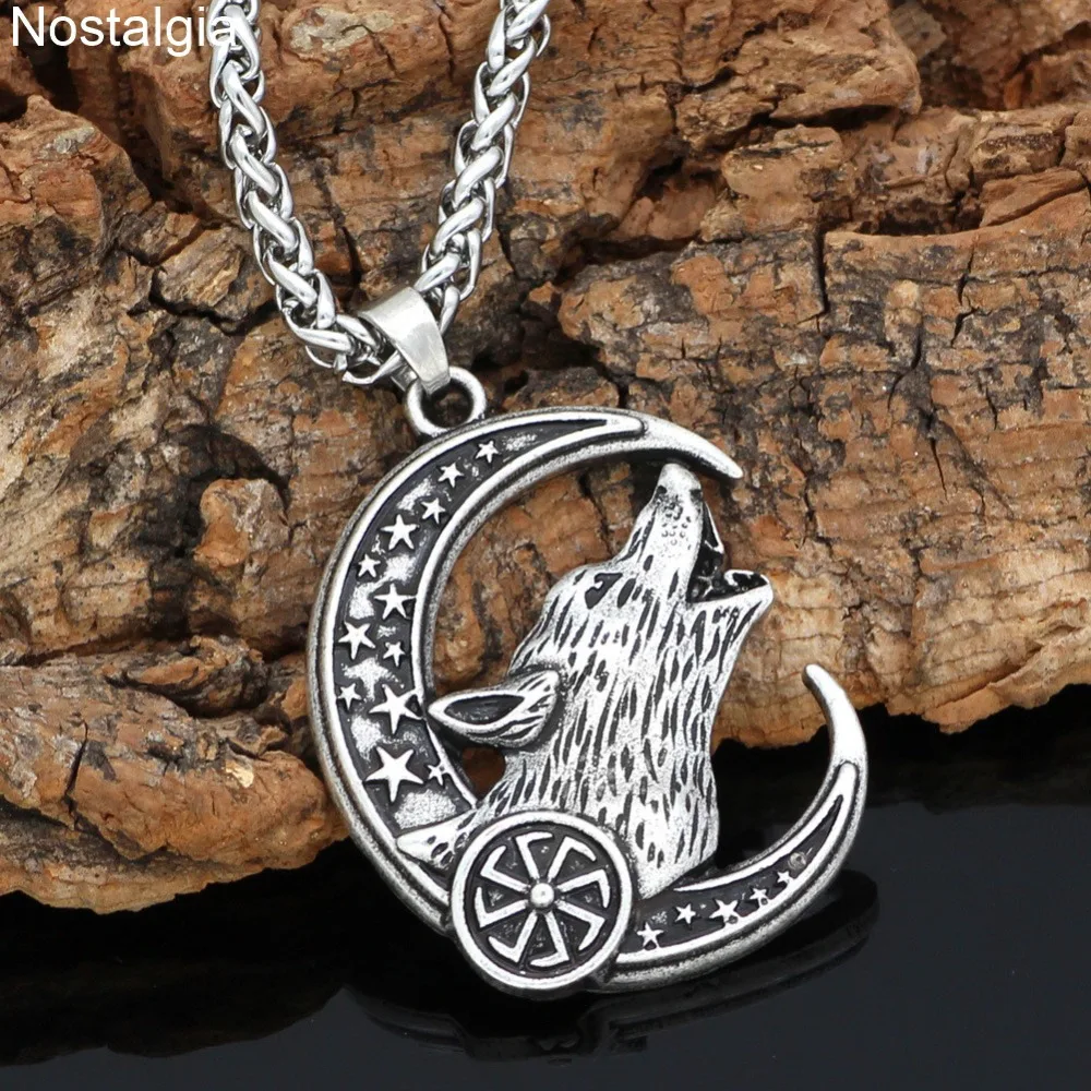 Ностальгия славянский символ коловрата кулон амулет Викинг Wolf Wicca Pagan полумесяц