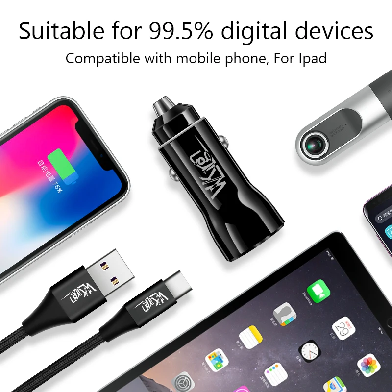 VVKing سريعة تهمة 3.0 2.0 USB سيارة شاحن سامسونج Xiaomi فون هواوي P30 برو QC3.0 QC2.0 سريع سيارة شحن الهاتف شاحن