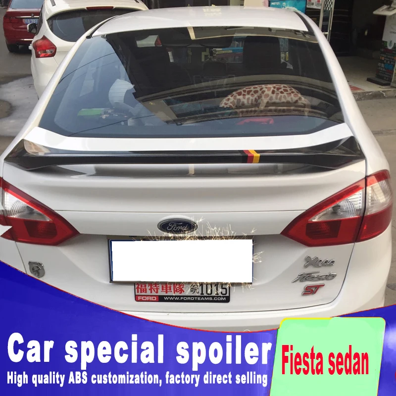 

2009 2010 2011 2012 2013 high quality ABS material for ford Fiesta sedan car by rear trunk wing roof spoiler by primer or paint