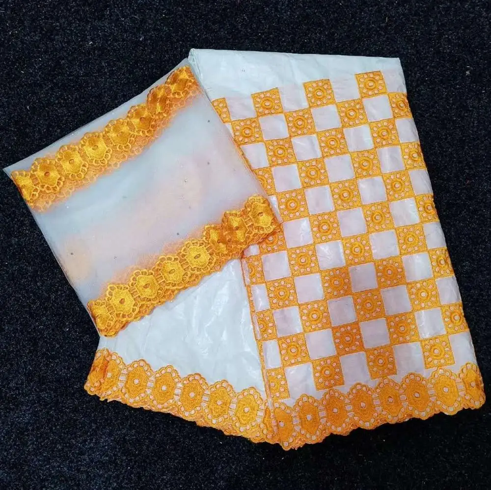 

HOT SALE african fabric Bazin riche fabric tissu africain cotton embroidered Bazin riche getzner with tulle lace