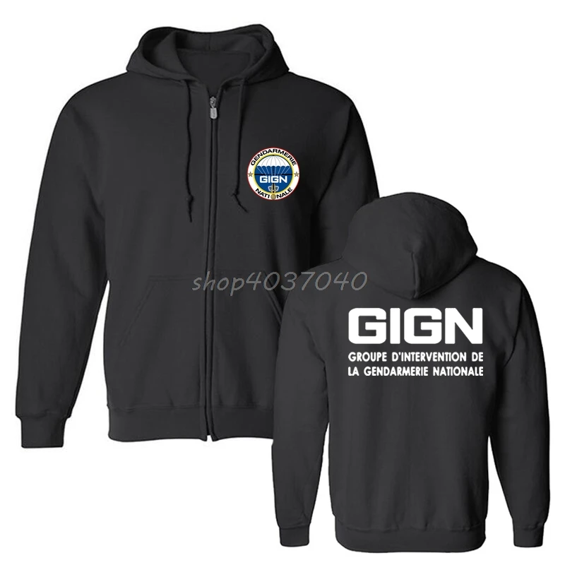 

France Special Elite Police Forces Unit GIGN Gendarmerie Hoodies Men Cotton Sweatshirts Hip Hop Coat Top Harajuku Streetwear