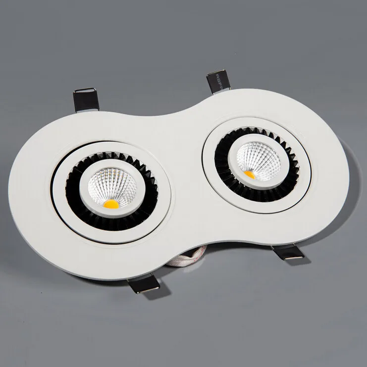 

12pcs Free shipping 10W/20W Dimmable COB led Recessed downlight AC85-265V 360 Degree Rotating LED Spot light led ceiling lamp
