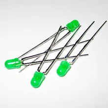 1000 шт/партия 3 мм зеленый светодиод сверх яркий зеленый светодиодный светильник зеленый свет