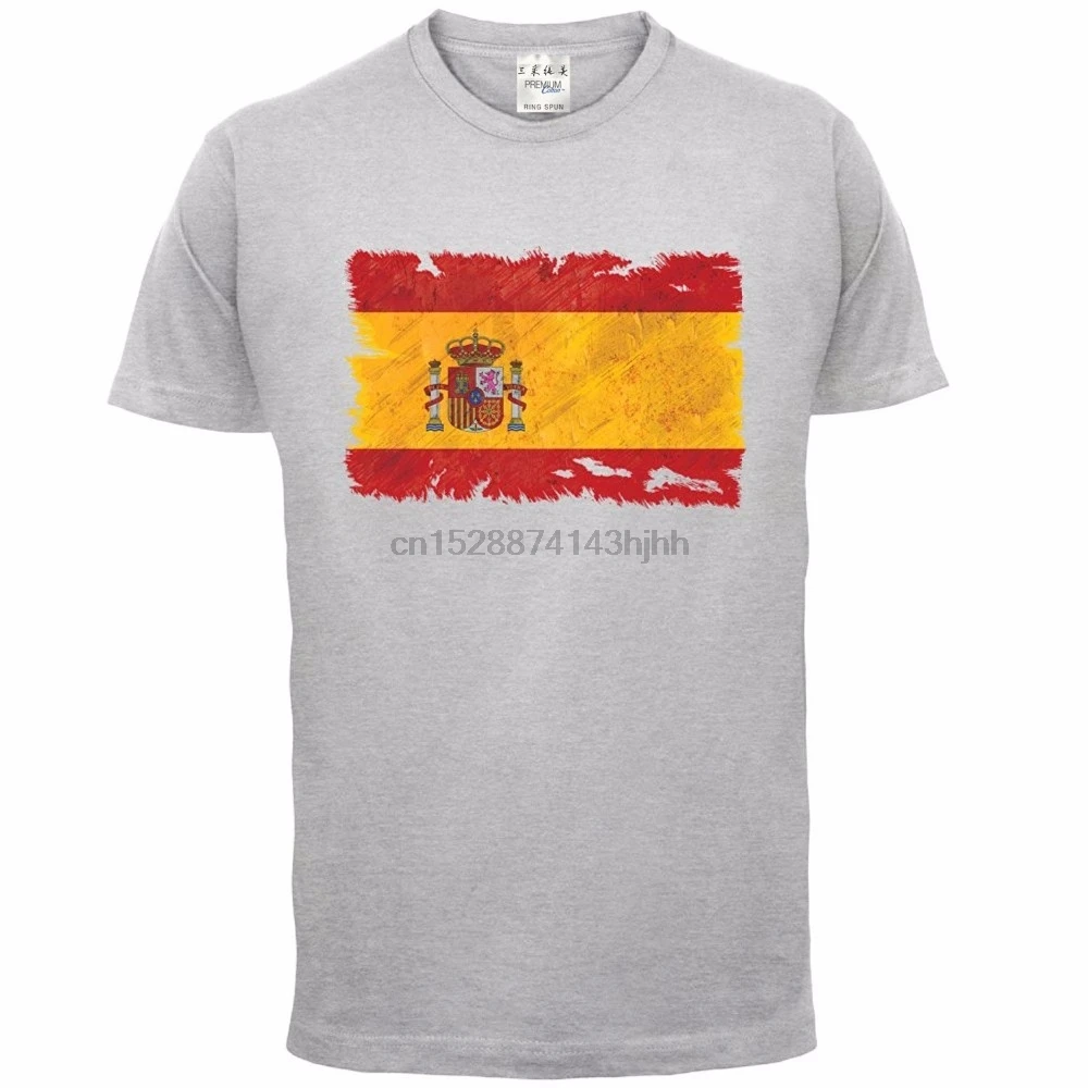 2017 Newest Fashion Top Tee 100% Cotton Humor Men Crewneck Shirts Print T Shirt Spain Grunge Style Flag - Mens T-Shirt | Мужская одежда