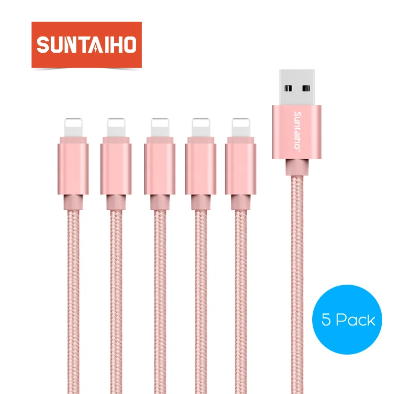 5 Pack Suntaiho кабель USB с подсветкой для iphone зарядки данных X 7 Plus 8|usb cable for iphone|cable forcable 1m