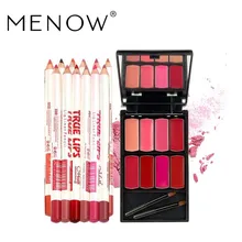 MENOW Brand Make up set 12Colors/Set Waterproof Lip liner Pencil& 8 colors Lip Gloss Palette Cosmetic Kit drop ship 5392