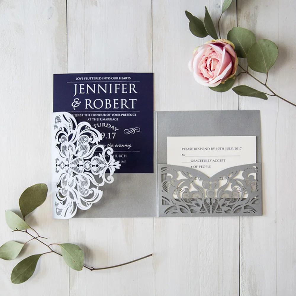 Us 12 8 10set 4 Color Design Blank Print Wedding Invitation Set Pocket Type Invite Cards Laser Cut Invitations With Envelopes In Us 12 8 10set 4 Color Design Blank Print Wedding Invitation Set Pocket Type Invite Cards Laser Cut Invitations With Envelopes In