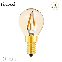 Grensk DC/AC 12 V-24 V Светодиодная лампа G40 1W лампа накаливания наружная гирлянда сменная лампа винтажная теплая 2200K E14 E27 светодиодная лампа