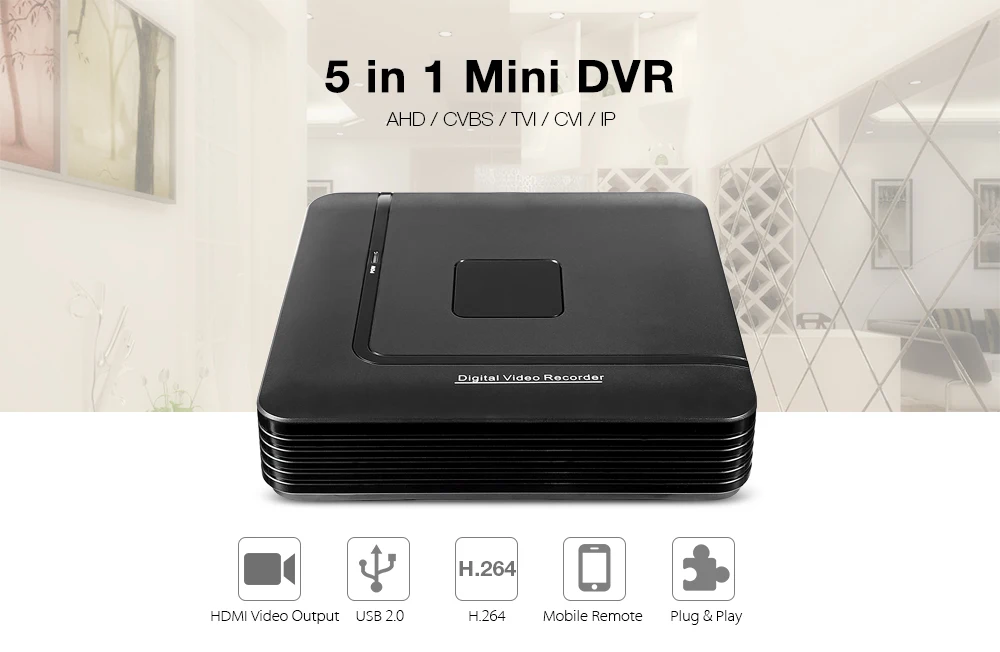 Hiseeu A1004N 1080N 4CH 5 в 1 Мини DVR VGA HDMI безопасности системы для видеонаблюдения комплект IP камера