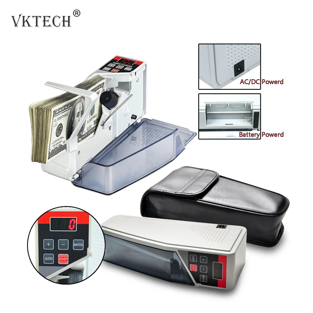

Mini Portable Handy Cash Money Currency Counters for Most Currency Note Al Bill Cash Counting Machine EU-V40 Financial Equipment