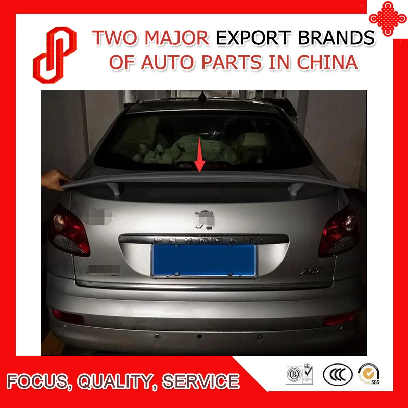 

ABS primer unpainted color rear trunk spoiler for Peugeot 207 2008 2009 2010 2011 2012 2013 2014