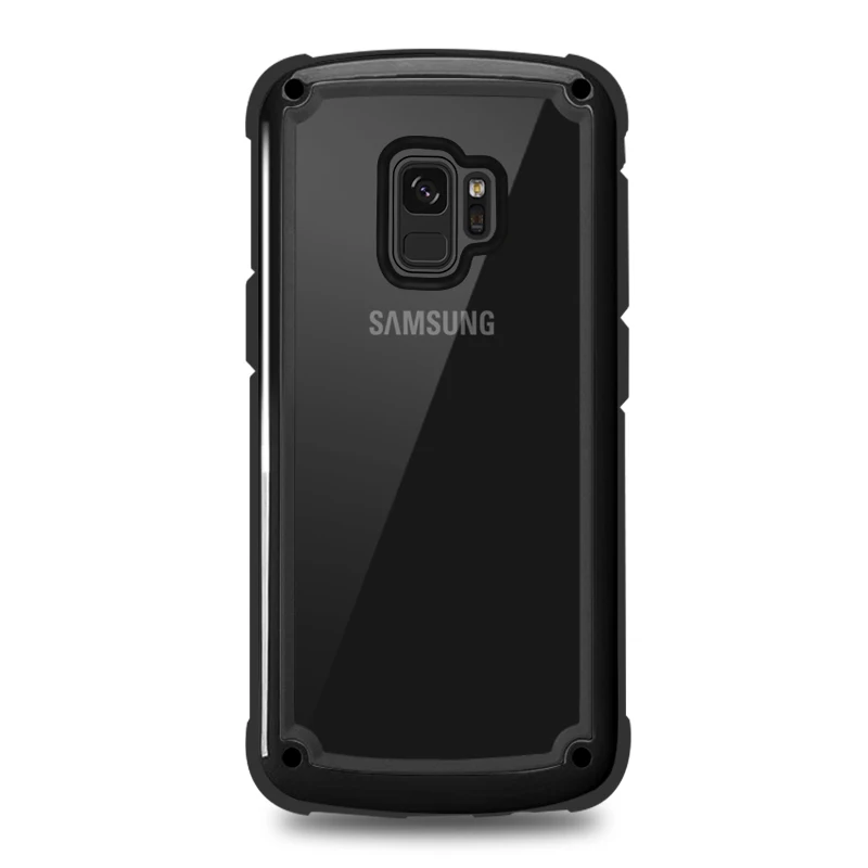 LUPHIE Роскошный прозрачный чехол для samsung Galaxy S9 S8 Plus Note 9 противоударный чехол с "воздушной подушкой" для samsung S8 S9 прозрачный чехол s - Цвет: Black
