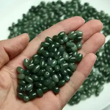 100 шт. натуральное масло-green Jade(жадеит) DIY Овальный Loose бусы Подвеска