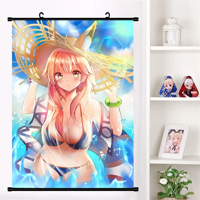 Японское аниме Манга Fate/большой заказ FGO сексуальный tamamo no Mae Косплей стены прокрутки Фреска плакат настенный висящий плакат домашний декор сбор - Цвет: O