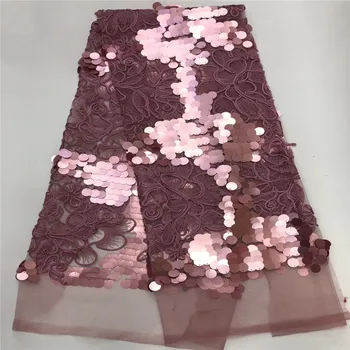 

Madison Latest Style Heavy 3d sequins Lace Fabric 2019 Fashion African Lace Fabric Tulle African French Lace Fabric High Quality