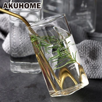 

Square Beer Cup Simple Lead-free Glass Transparent Heat-resistant Tea And Juice Cup AKUHOME