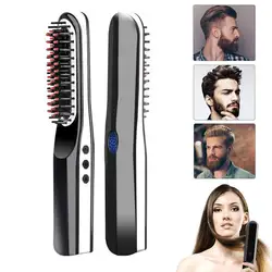Anion Straight Hair Comb USB Rechargeable Portable Mini Charging Ceramic Straight Hair Splint Hair Straightener With LCD Display Anion Straight Hair Comb USB Rechargeable Portable Mini Charging Ceramic Straight Hair Splint Hair Straightener With LCD Display