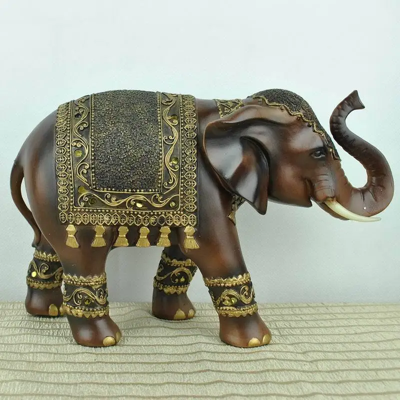 

Creative Decoration wood carved elephant farm animals decorative home accessories hotel soft outfit elephant ornaments