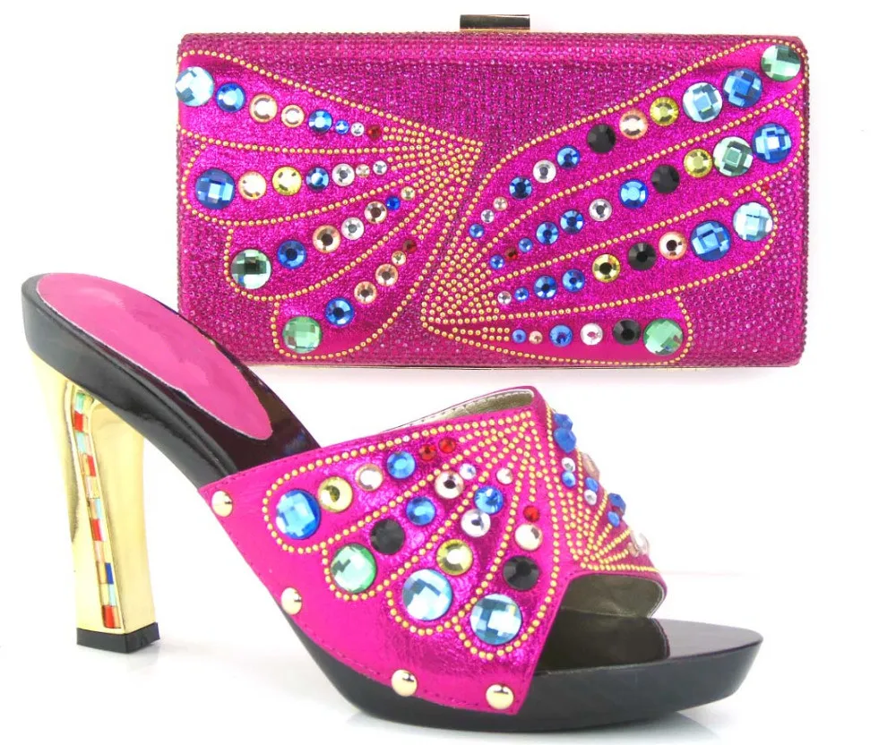 plum shoes and matching bag