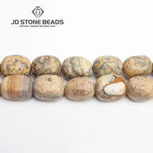 JD каменные бусины Натуральное изображение яшма барабан формы бусины персональный дизайн подарки аксессуар гравий