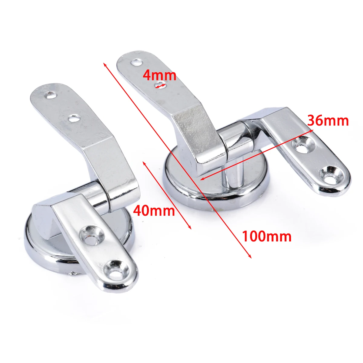 Mayitr 2pcs Zinc Alloy Toilet Seat Hinge Chrome Sturdy Replacement Repair Tool Kit with Fittings Screws For Toilet Accessories