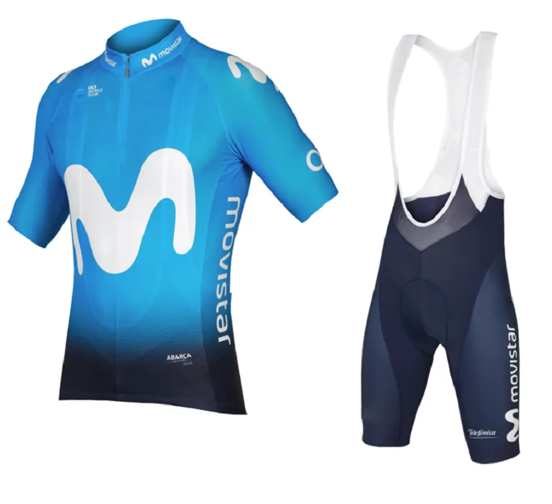 Movistar 2018 Men Summer Short Sleeve cycling jersey bike bib shorts set MTB Ropa Ciclismo bicycling Maillot clothes sportwear