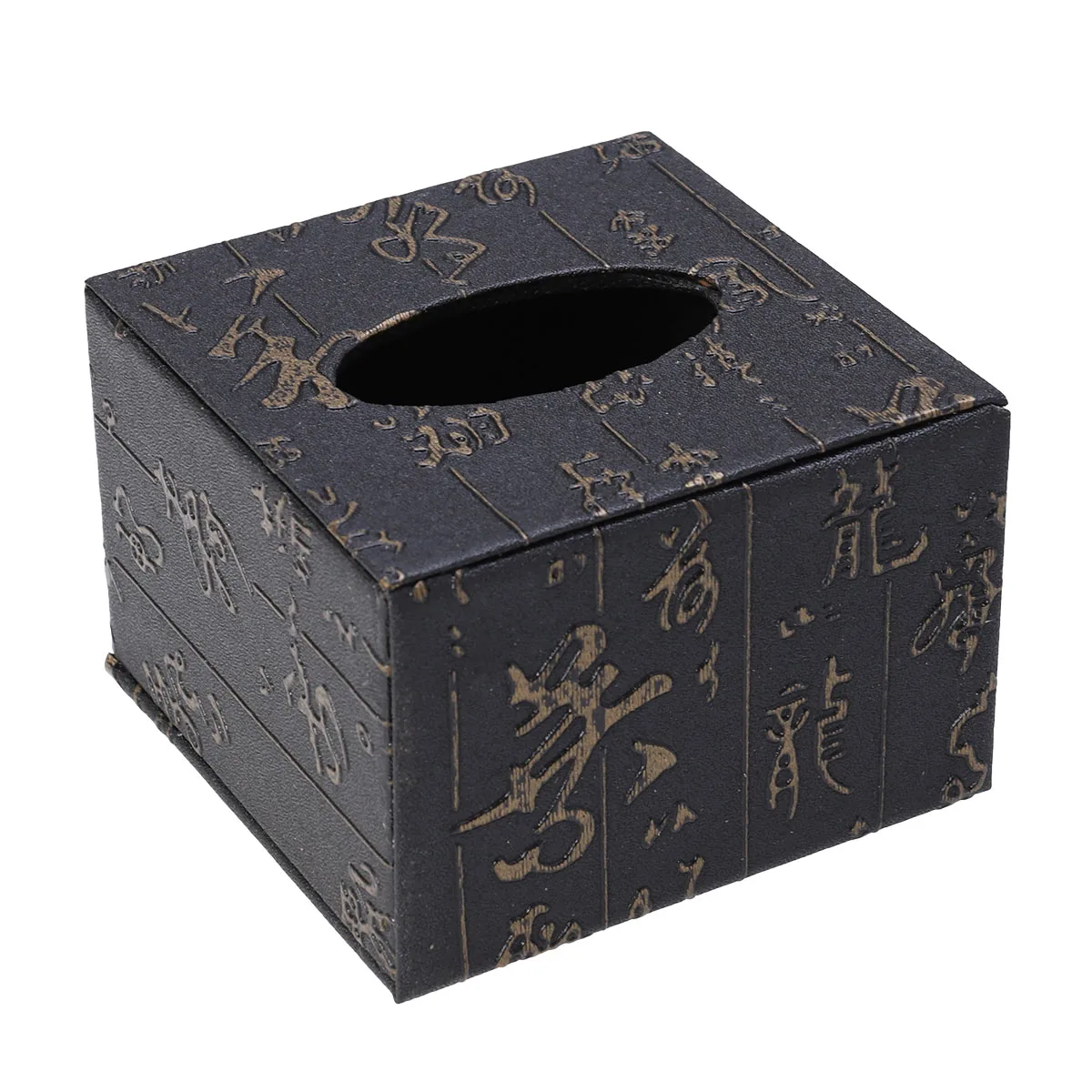 

1 Pc Durable Tissue Box Leather Retro Wooden Square Napkin Case Desktop Paper Holder For Home Car Office Restaurant