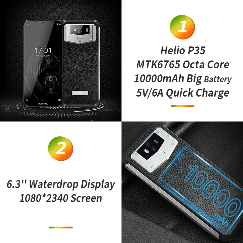 OUKITEL K12 6.3'' Waterdrop 1080*2340 6GB 64GB Android 9.0 Smartphone Face ID 10000mAh 5V/6A Quick Charge OTG NFC Mobile Phone OUKITEL K12 6.3'' Waterdrop 1080*2340 6GB 64GB Android 9.0 Smartphone Face ID 10000mAh 5V/6A Quick Charge OTG NFC Mobile Phone