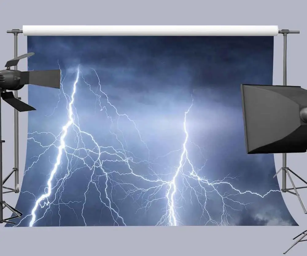 

MTMETY Cloudy Lightning Photography Backdrops Vinyl Weather Event Photo Portrait Photographic Backgrounds For Photo Studio