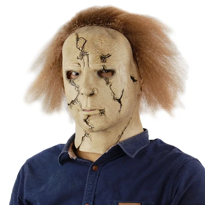 Ужас! Страшная маска клоуна на Хэллоуин, длинные волосы, призрак, страшная маска, реквизит, злобный призрак, хеджирующая маска зомби, реалистичные латексные маски